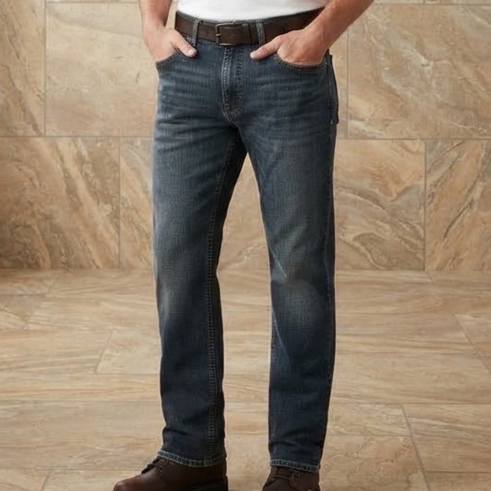 Urban Star Mens Relaxed Fit Straight Leg Jeans Blue 32x30